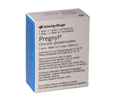 Compre Pregnyl (HCG) 5000 UI/Amp + 1 Amp Solvente